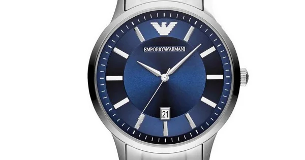 Blue and clearance silver armani watch